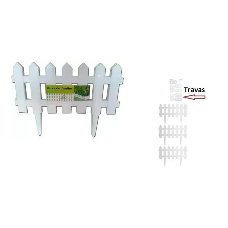 Kit com 24 Cercas Plásticas Decorativas para Jardim Inglês